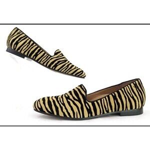 Vionic Willa Slip On Flats Tiger Stripes Suede Leather Womens Size 11 Animal